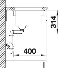 BLANCO ETAGON 500-U Spoelbak Keramiek kristalwit glanzend 525149