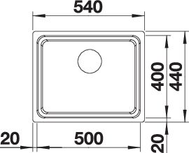 BLANCO ETAGON 500-U Spoelbak RVS 521841