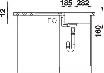 BLANCO FLEX Pro 45 S spoelbak RVS 521007