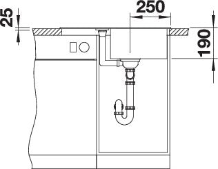 BLANCO METRA 45 S Compact spoelbak Graniet antraciet 519572