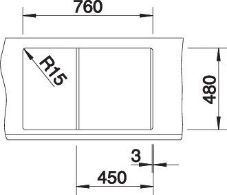 BLANCO METRA 45 S spoelbak Graniet zwart 525915