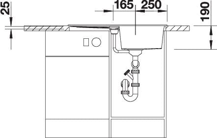 BLANCO METRA 45 S spoelbak Graniet wit 513187