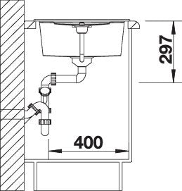 BLANCO METRA 45 S spoelbak Graniet zwart 525914