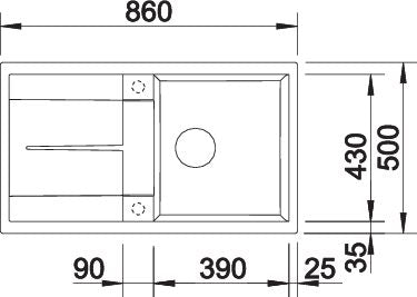 BLANCO METRA 5 S spoelbak Graniet wit 513205