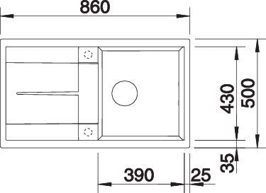 BLANCO METRA 5 S spoelbak Graniet tartufo 517348