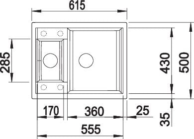 BLANCO METRA 6 Spoelbak Graniet zwart 525923