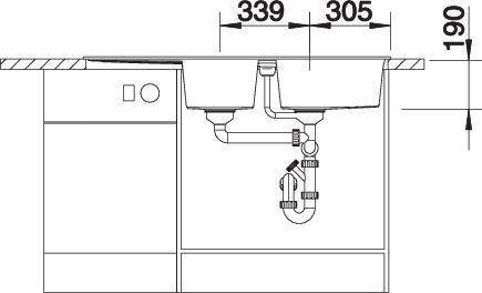 BLANCO METRA 8 S spoelbak Graniet café 515048