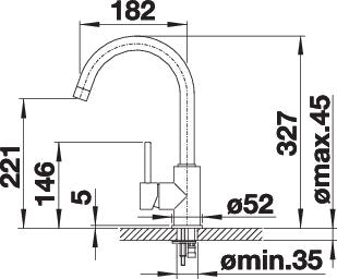 BLANCO MIDA keukenkraan messing chroom 517742