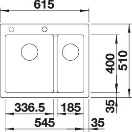 BLANCO PLEON 6 Split Spoelbak Graniet rock grey 521690