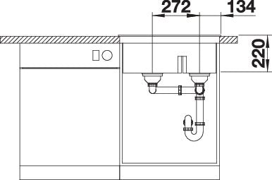 BLANCO PLEON 6 Split Spoelbak Graniet zwart 525955