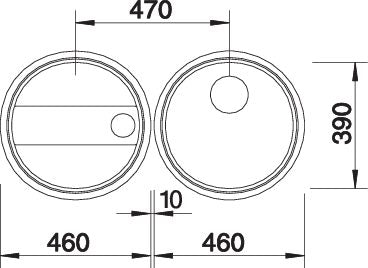 BLANCO RONDO SET spoelbak RVS 513310