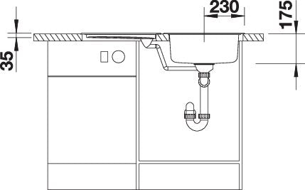 BLANCO RONDO SET spoelbak RVS 513310