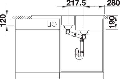 BLANCO SONA 6 S spoelbak Graniet zwart 525975