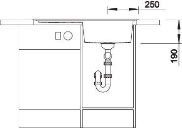 BLANCO ZENAR 45 S spoelbak Graniet zwart 526037