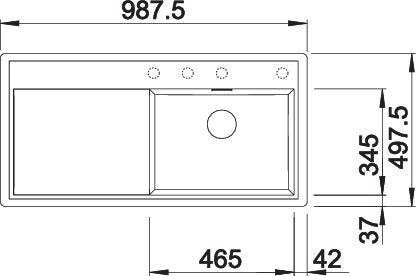 BLANCO ZENAR XL 6 S-F spoelbak Graniet wit 523905