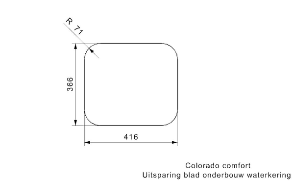 Reginox Colorado OKG Comfort R24195 Enkele Keukenspoelbak RVS Onderbouw – Vlakbouw – Opbouw