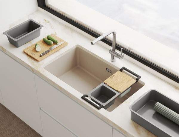 Franke Maris 210-72 MRG Fragranite Enkele spoelbak 72 x 40 Coffee Cream Vlakbouw