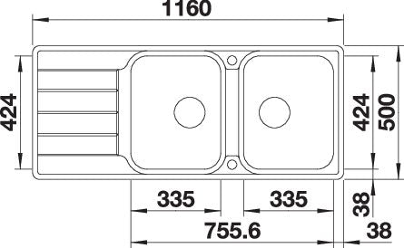 BLANCO CLASSIMO 8 S-IF spoelbak RVS 525332