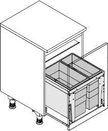 Hailo Triple - XL- Front - 46 liter Hailo Donker grijs Voor frontdeurkasten