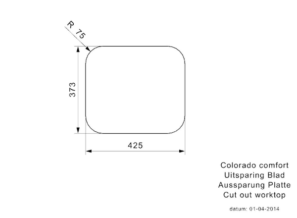 Reginox Colorado OKG Comfort R24195 Enkele Keukenspoelbak RVS Onderbouw – Vlakbouw – Opbouw