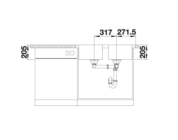 Blanco Lemis 8-IF 523039 Dubbele Keukenspoelbak RVS Vlakbouw Of Opbouw