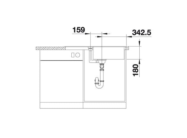 Blanco Favum XL 6 S 526082 Enkele Keukenspoelbak Silgranit Zwart Opbouw
