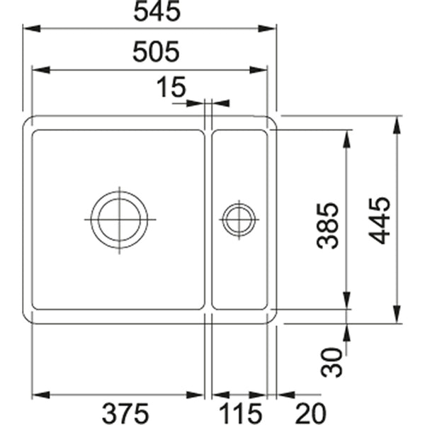 Franke KBK 160 Spoelbakken Onyx 1260335887