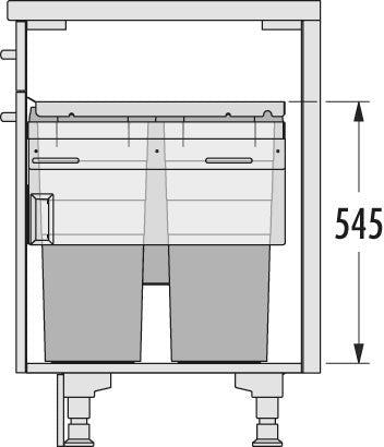Hailo Euro - Cargo - Front - 91 liter Donkergrijs Voor frontdeurkasten