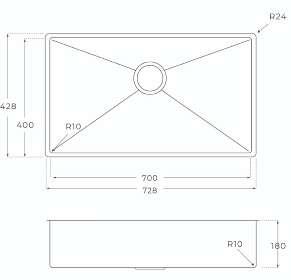 Frenkie Spoelbak 70x40 Messing Patina – Onderbouw – Vlakbouw – Opbouw