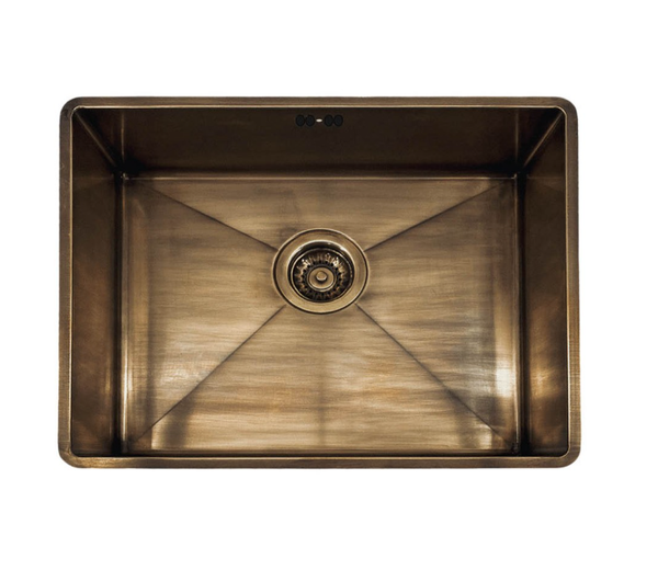 Frenkie Spoelbak 50x40 Massief Messing Patina – Onderbouw – Vlakbouw – Opbouw