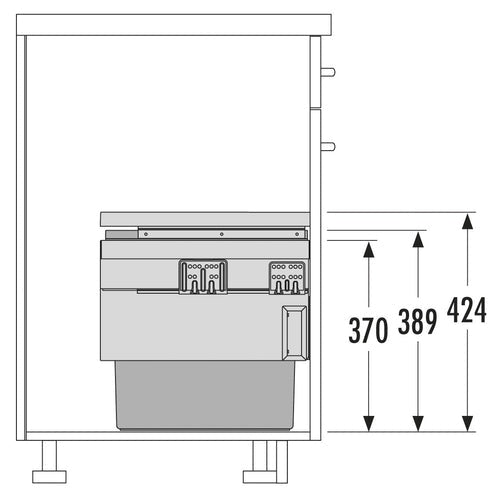 Hailo Cargo - Synchro - Front - 36 Liter Donker grijs Voor frontdeurkasten