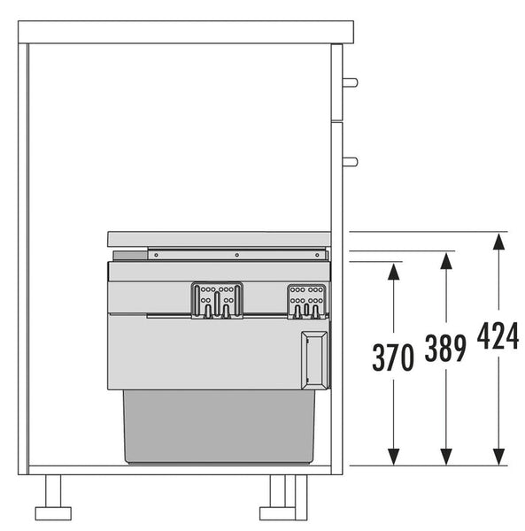 Hailo Cargo - Synchro - Front - 46 Liter Donker grijs Voor frontdeurkasten
