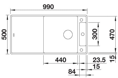 BLANCO AXIA III XL 6 S-F spoelbak Graniet zwart 525859