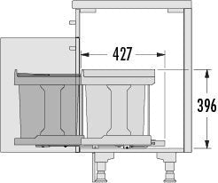 Hailo Solo-Automatic - 20 liter Hailo Donkergrijs Voor draaideurkasten