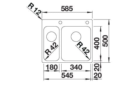 BLANCO SOLIS 340/180-IF/A Spoelbak RVS 526132