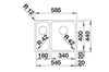 BLANCO SOLIS 340/180-U Spoelbak RVS 526128