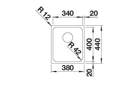 BLANCO SOLIS 340-U Spoelbak RVS 526115