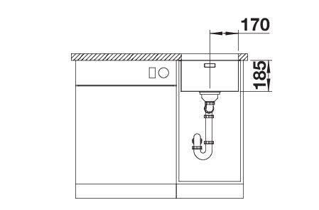 BLANCO SOLIS 340-U Spoelbak RVS 526115