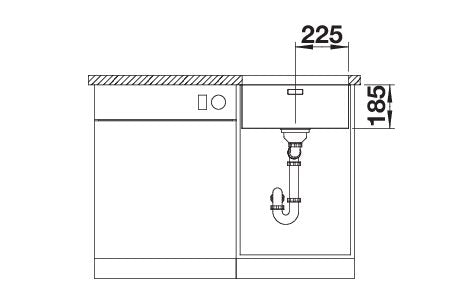 BLANCO SOLIS 450-U Spoelbak RVS 526120