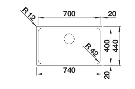 BLANCO SOLIS 700-U Spoelbak RVS 526125