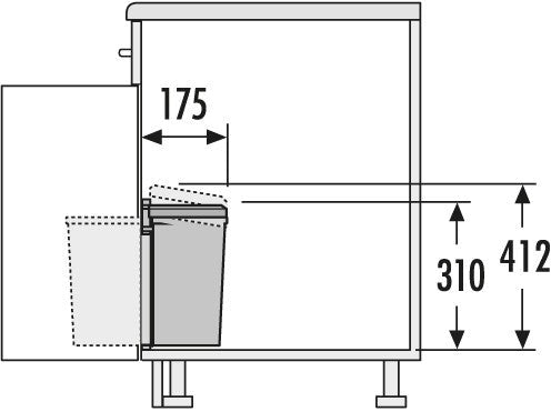 Hailo Pico - 5 liter Universele afvalemmer Hailo Wit Voor draaideurkasten