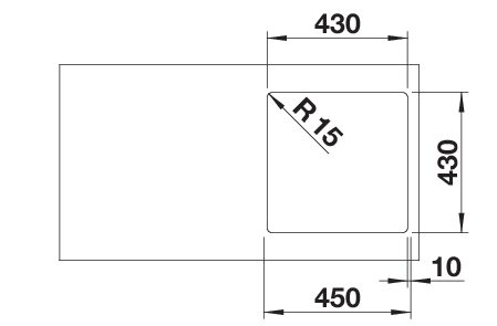 BLANCO SUPRA 400-IF R12 Spoelbak RVS 526350