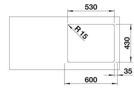 BLANCO SUPRA 500-IF R12 Spoelbak RVS 526351