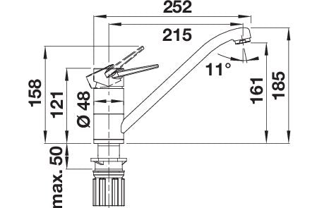 BLANCOWEGA II keukenkraan messing chroom/silgranit-zwart 526415