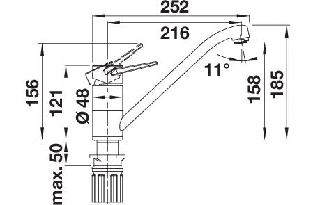 BLANCOWEGA II keukenkraan messing chroom 526403