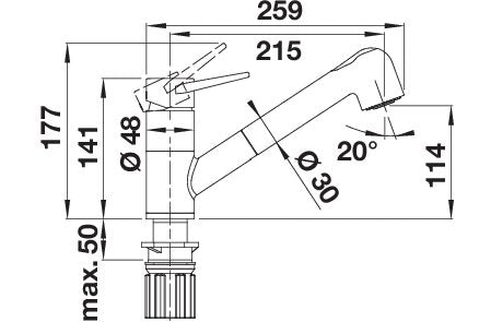 BLANCOWEGA-S II keukenkraan messing chroom/silgranit-zwart 526428