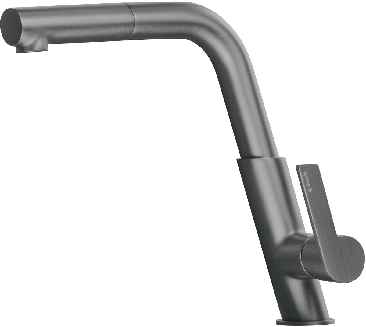 Deante Silia Keukenkraan Gun metal, met uittrekbare uitloop