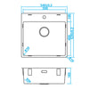 CARESSI CABLPP50KR10 spoelbak Basic Line 400x500mm opbouw/onderbouw/vlakinbouw