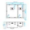 CARESSI CAPP3415Q10 spoelbak 490x400mm opbouw/onderbouw/vlakinbouw HPL-bladen