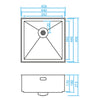 CARESSI CAPP40GRA spoelbak 440x440mm onderbouw